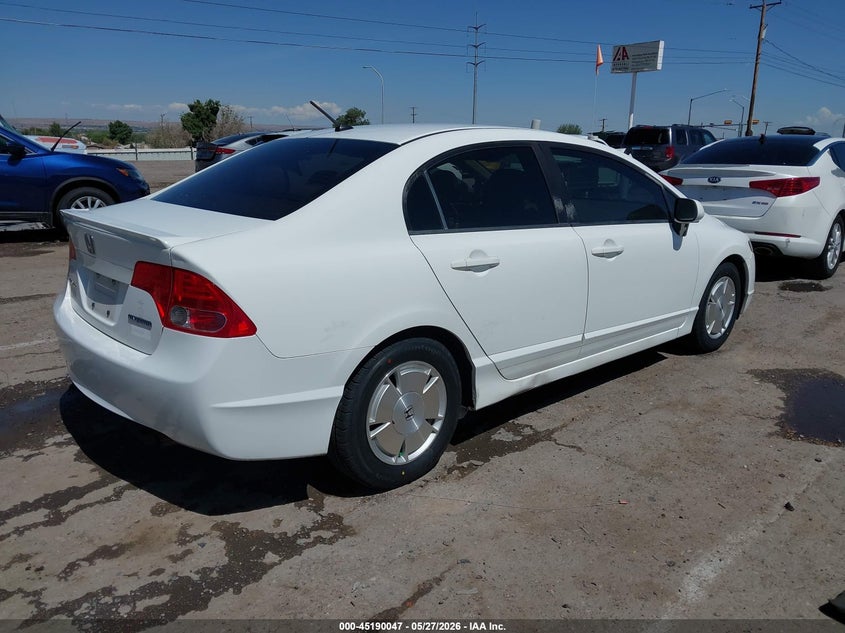 2008 Honda Civic hybrid VIN JHMFA36208S030647 IAAI salvage auction — LEFT SIDE, Salvage (New Mexico), sold $500 on 2026-07-29 (photo 4)