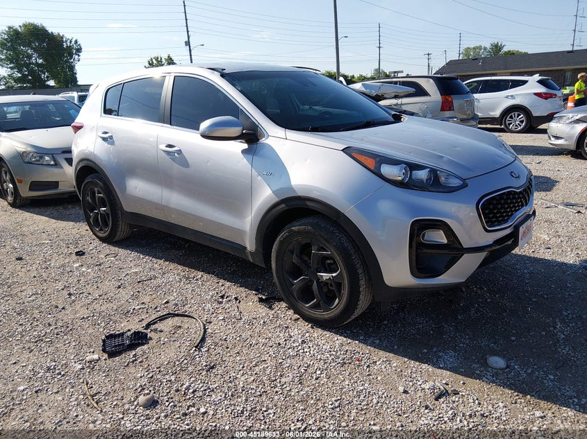 2022 Kia Sportage VIN KNDPMCAC5N7981616 IAAI salvage auction — HAIL, Salvage Title, sold $25 on 2026-07-27 (photo 1)