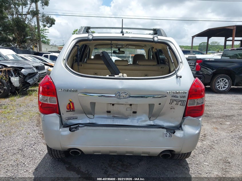 2008 Hyundai Tucson VIN KM8JN12D58U768195 IAAI salvage auction — REAR END, Clear (Hawaii), sold $150 on 2026-07-21 (photo 6)