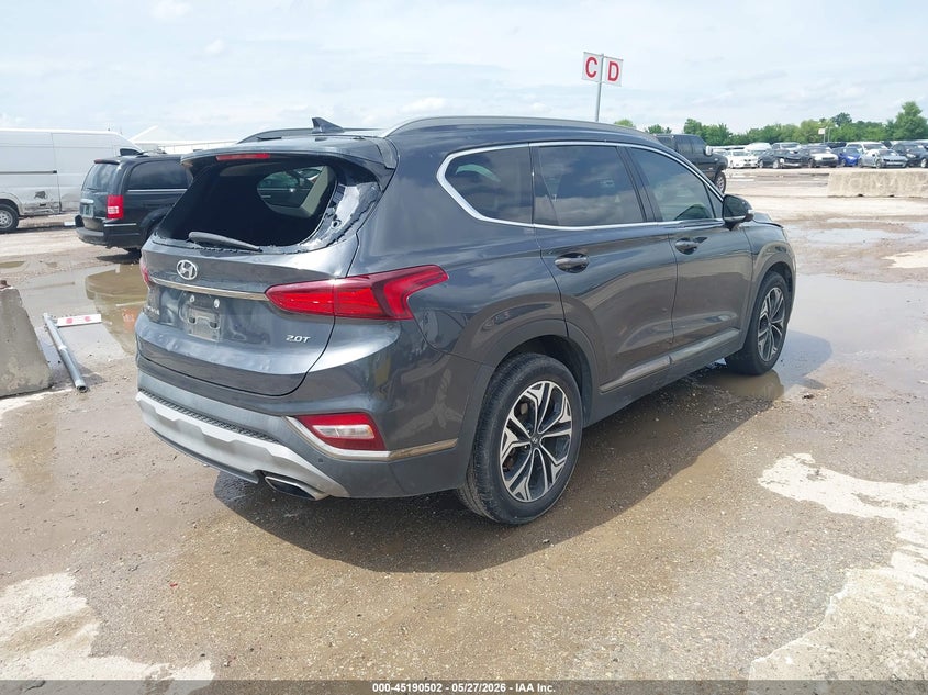 2020 Hyundai Santa fe VIN 5NMS53AA3LH214732 IAAI salvage auction — HAIL, Salvage Title, sold $7,400 on 2026-07-29 (photo 4)