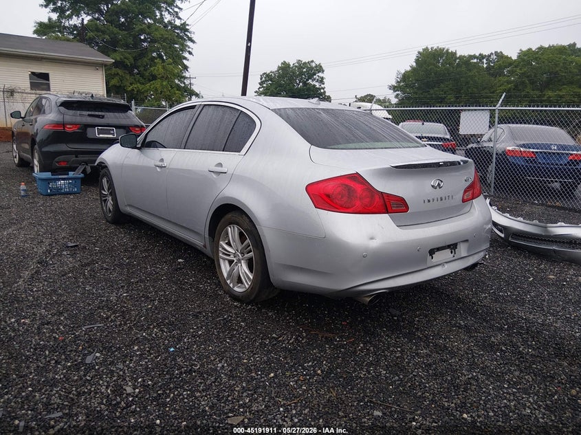 2013 Infiniti G VIN JN1CV6AR5DM355665 IAAI salvage auction — FRONT END, Salvage (South Carolina), sold $475 on 2026-07-28 (photo 3)