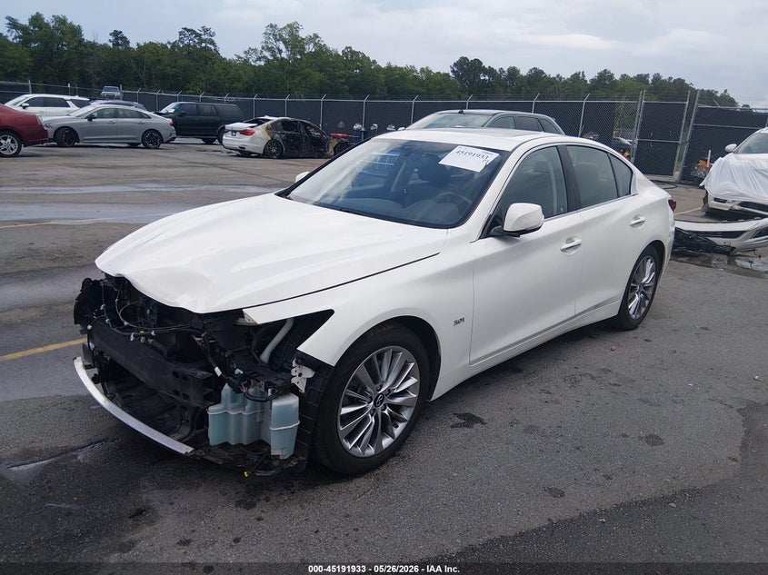 2020 Infiniti Q50 VIN JN1EV7AP2LM207100 IAAI salvage auction — FRONT END, Salvage Title, sold $4,000 on 2026-07-29 (photo 2)