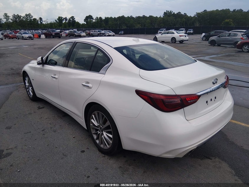 2020 Infiniti Q50 VIN JN1EV7AP2LM207100 IAAI salvage auction — FRONT END, Salvage Title, sold $4,000 on 2026-07-29 (photo 3)