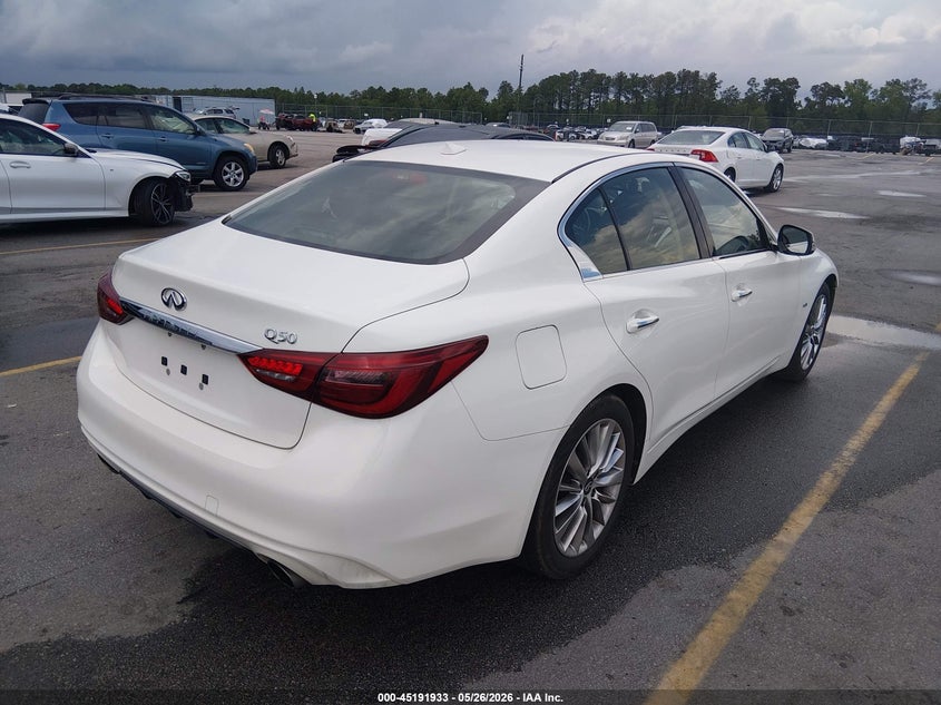 2020 Infiniti Q50 VIN JN1EV7AP2LM207100 IAAI salvage auction — FRONT END, Salvage Title, sold $4,000 on 2026-07-29 (photo 4)
