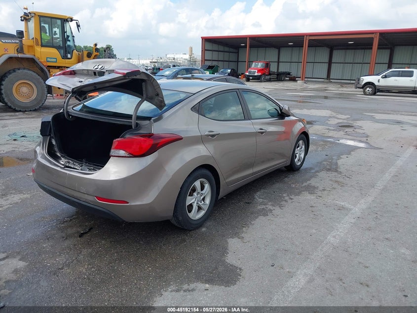 2015 Hyundai Elantra VIN 5NPDH4AE7FH566339 IAAI salvage auction — REAR END, Salvage Title, sold $1,400 on 2026-07-28 (photo 4)