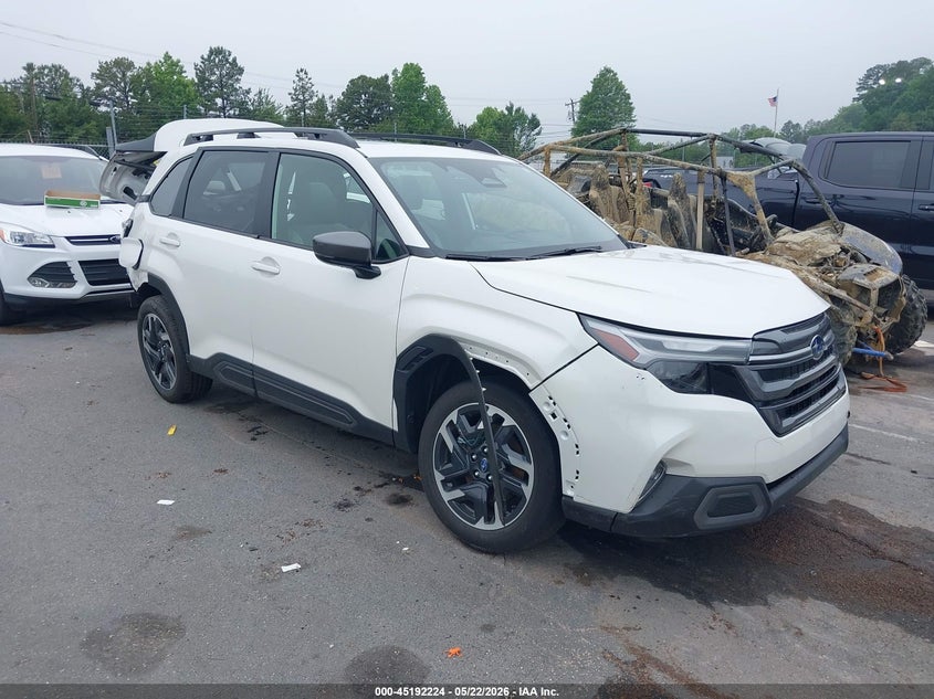 2025 Subaru Forester VIN JF2SLDRC1SH573077 IAAI salvage auction — FRONT & REAR, Junk Receipt (North Carolina), sold $4,300 on 2026-07-29 (photo 1)