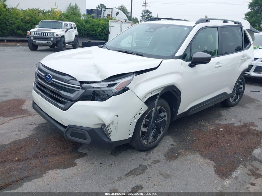 2025 Subaru Forester VIN JF2SLDRC1SH573077 IAAI salvage auction — FRONT & REAR, Junk Receipt (North Carolina), sold $4,300 on 2026-07-29 (photo 2)