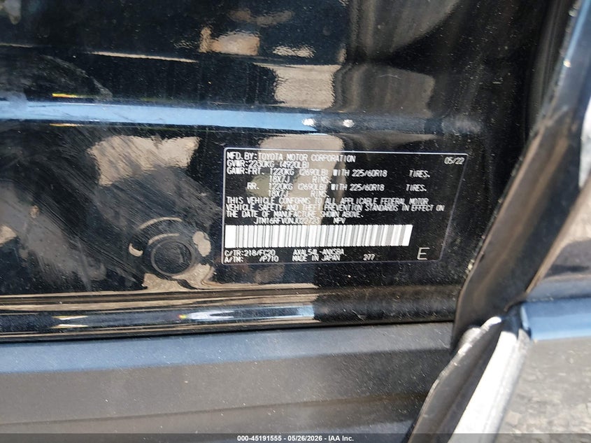 2022 Toyota Rav 4 VIN JTM16RFV0NJ022723 IAAI salvage auction — FRONT END, Salvage (New Jersey), sold $9,800 on 2026-07-27 (photo 9)