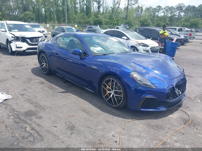 2024 Maserati Granturismo VIN ZAMBMVDB0RX440502 IAAI salvage auction — LEFT FRONT, Rebuildable (Florida), sold $44,200 on 2026-07-30 (photo 1)