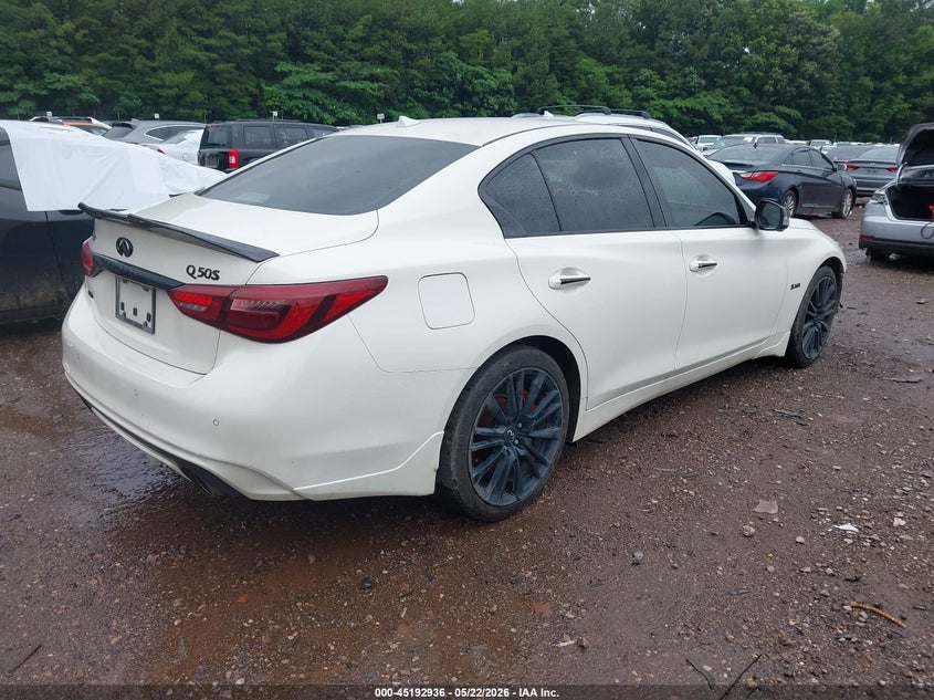 2018 Infiniti Q50 VIN JN1FV7AR0JM480684 IAAI salvage auction — FRONT END, Salvage (Alabama), sold $3,700 on 2026-07-15 (photo 4)