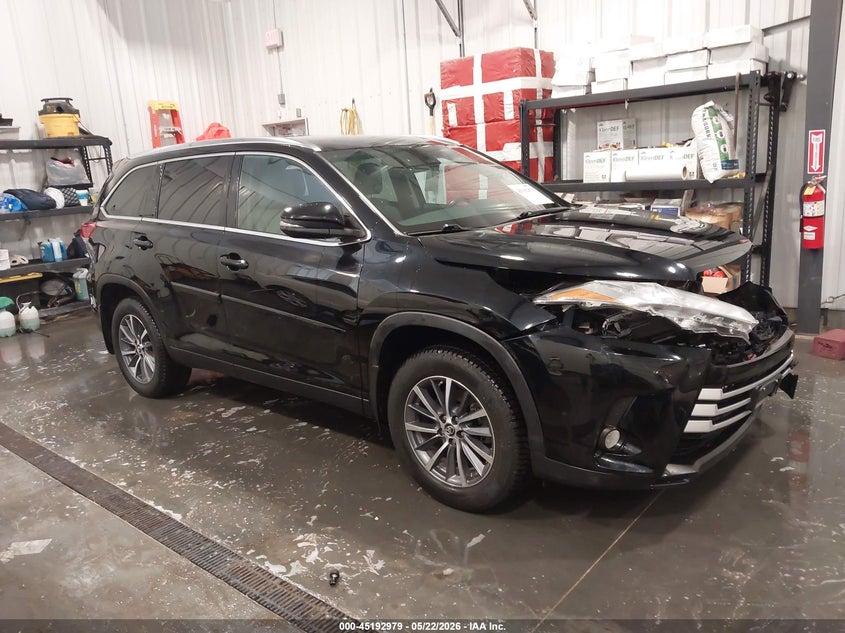 2019 Toyota Highlander VIN 5TDJZRFH9KS616890 IAAI salvage auction — FRONT END, Salvage (Nebraska), sold $12,100 on 2026-07-09 (photo 1)