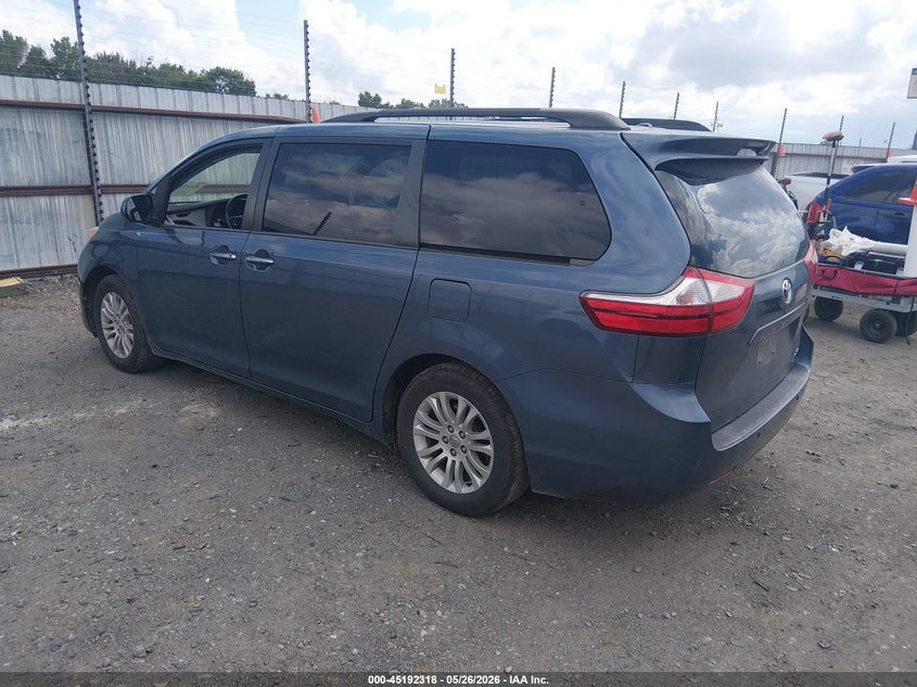 2015 Toyota Sienna VIN 5TDYK3DCXFS684953 IAAI salvage auction — STORM DAMAGE, Salvage (Arkansas), sold $5,150 on 2026-07-15 (photo 3)