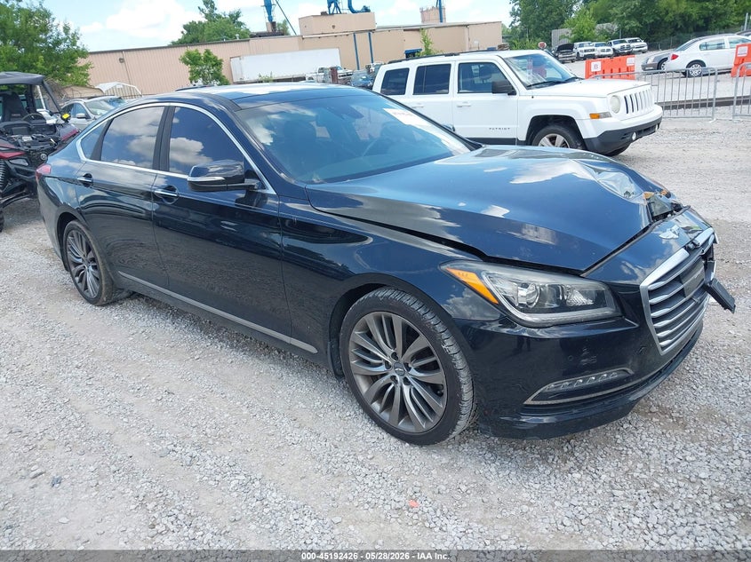 2015 Hyundai Genesis VIN KMHGN4JF6FU041837 IAAI salvage auction — FRONT END, Salvage (Kentucky), sold $25 on 2026-07-29 (photo 1)