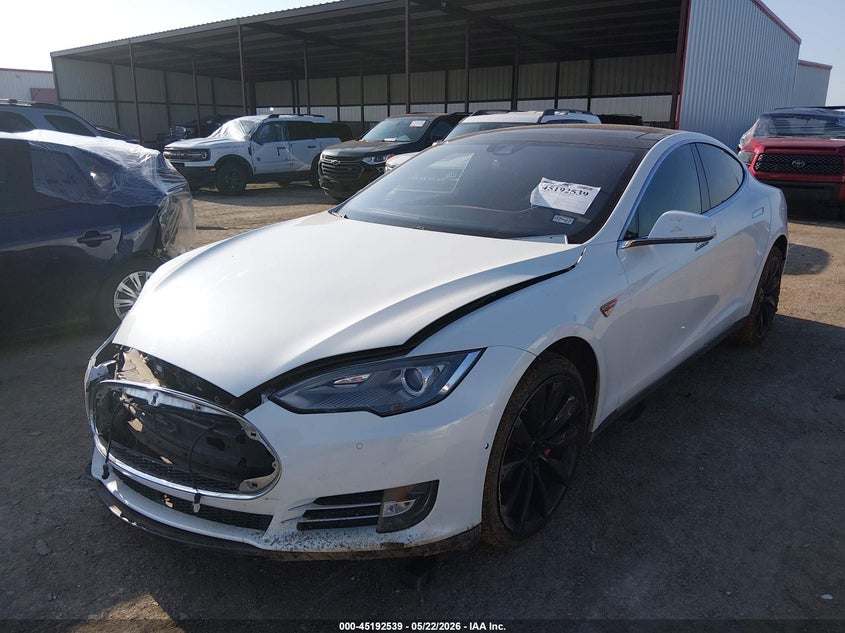 2014 Tesla Model s VIN 5YJSA1H25EFP67403 IAAI salvage auction — RIGHT FRONT, Original (Texas), sold $2,350 on 2026-07-09 (photo 2)