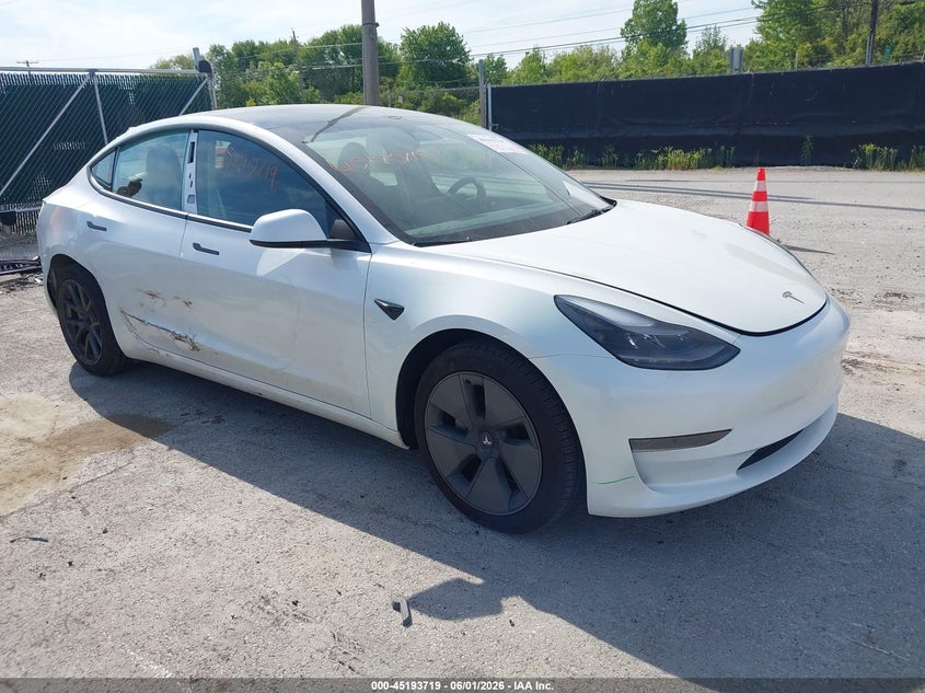2023 Tesla Model 3 VIN 5YJ3E1EA9PF568801 IAAI salvage auction — SIDE, Salvage Title, sold $8,900 on 2026-07-15 (photo 1)