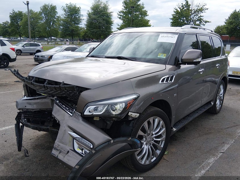 2015 Infiniti Qx80 VIN JN8AZ2NC5F9372239 IAAI salvage auction — FRONT END, Salvage (New Jersey), sold $2,900 on 2026-07-06 (photo 2)