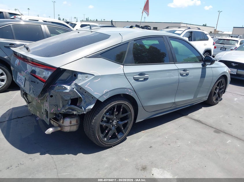 2026 Honda Civic VIN 19XFL2H82TE012380 IAAI salvage auction — REAR END, Salvage Title, sold $9,700 on 2026-07-31 (photo 4)
