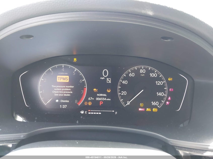 2026 Honda Civic VIN 19XFL2H82TE012380 IAAI salvage auction — REAR END, Salvage Title, sold $9,700 on 2026-07-31 (photo 7)