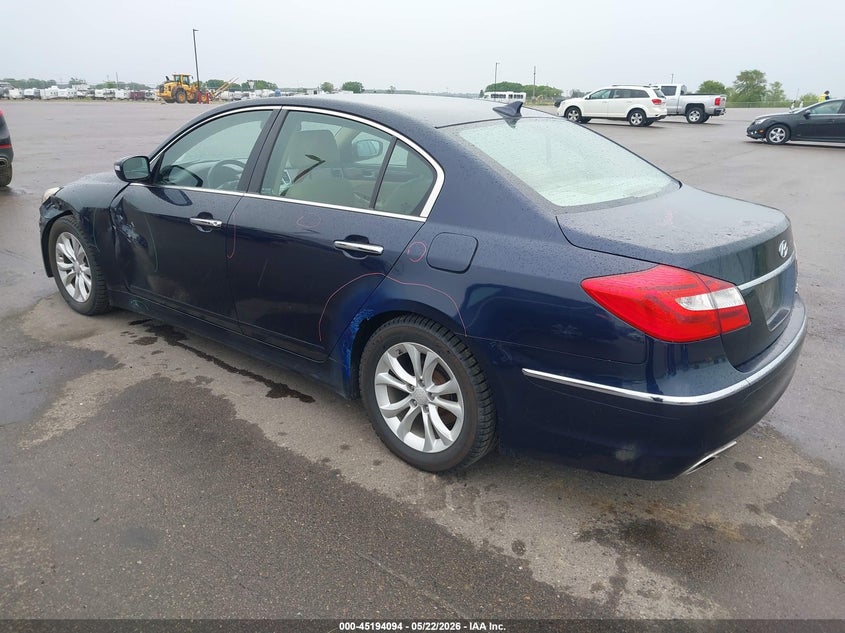 2012 Hyundai Genesis VIN KMHGC4DD5CU193619 IAAI salvage auction — LEFT FRONT, Prior Salvage (Minnesota), sold $575 on 2026-07-13 (photo 3)