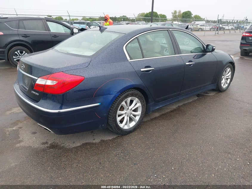 2012 Hyundai Genesis VIN KMHGC4DD5CU193619 IAAI salvage auction — LEFT FRONT, Prior Salvage (Minnesota), sold $575 on 2026-07-13 (photo 4)