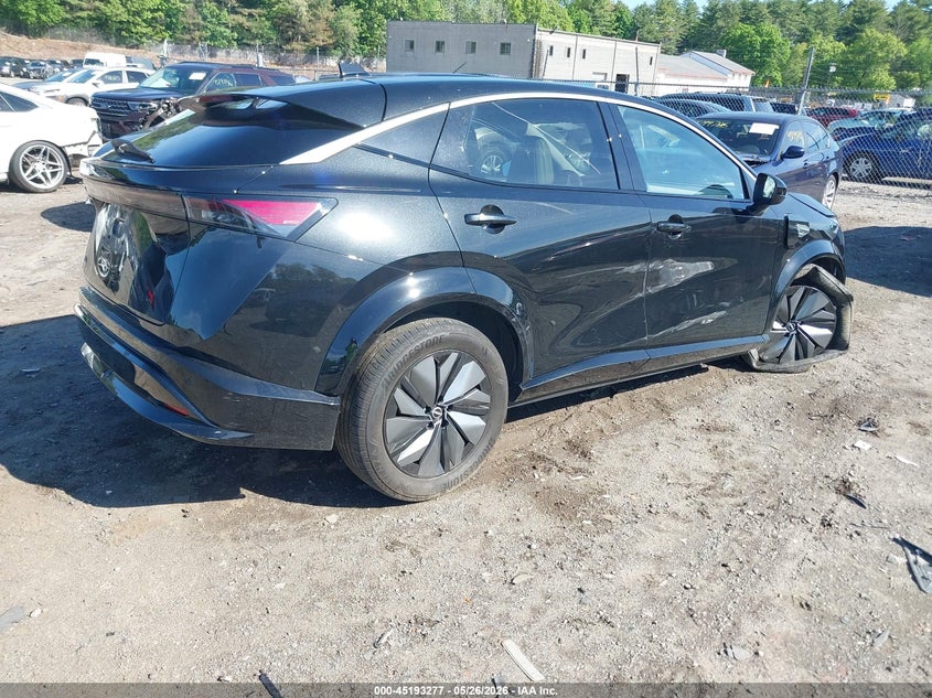 2025 Nissan Ariya VIN JN8AF0BE9SM463525 IAAI salvage auction — LEFT FRONT, Salvage (Massachusetts), sold $6,100 on 2026-07-30 (photo 4)