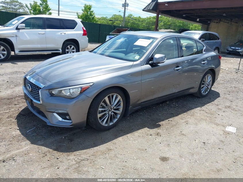 2024 Infiniti Q50 VIN JN1EV7BR0RM630220 IAAI salvage auction — WATER/FLOOD, Mv-907A (New York), sold $4,275 on 2026-07-21 (photo 2)
