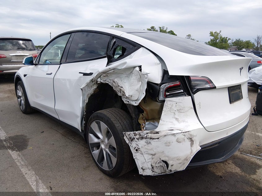 2022 Tesla Model y VIN 7SAYGDEE7NF309146 IAAI salvage auction — LEFT REAR, Salvage (New Jersey), sold $9,650 on 2026-07-16 (photo 3)