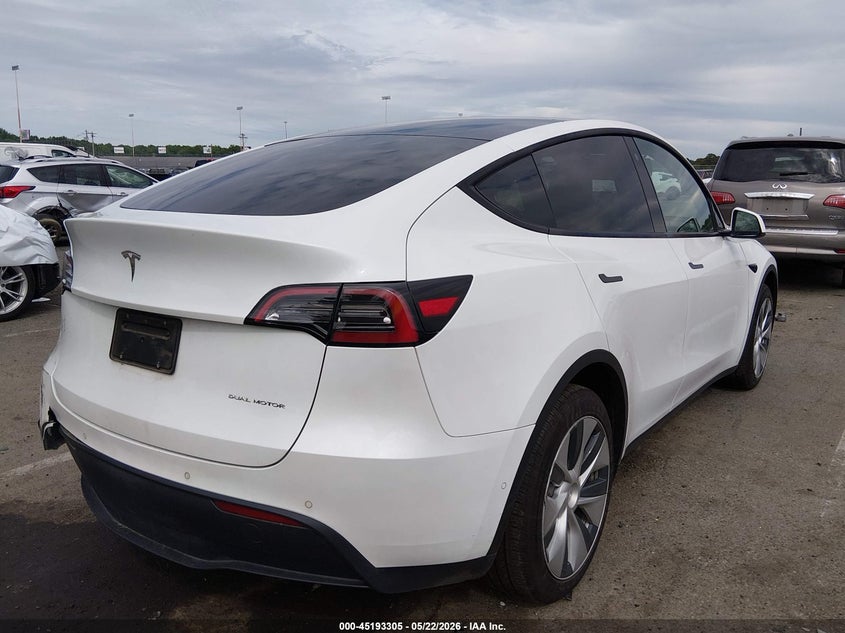 2022 Tesla Model y VIN 7SAYGDEE7NF309146 IAAI salvage auction — LEFT REAR, Salvage (New Jersey), sold $9,650 on 2026-07-16 (photo 4)