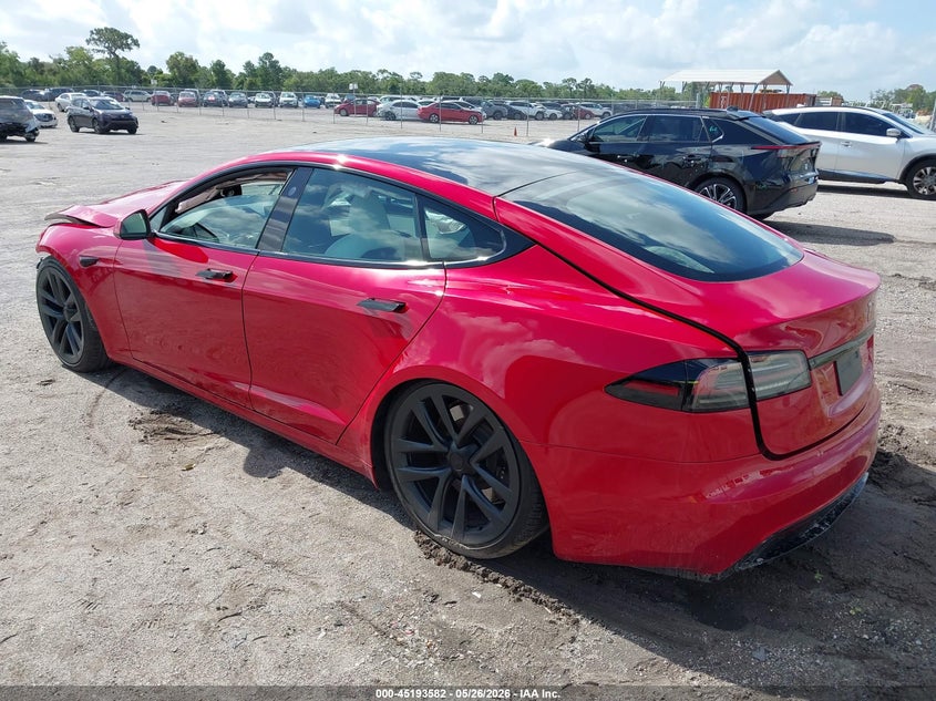 2023 Tesla Model s VIN 5YJSA1E59PF501612 IAAI salvage auction — FRONT & REAR, Rebuildable (Florida), sold $13,800 on 2026-07-30 (photo 3)