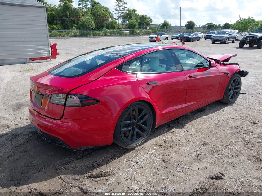 2023 Tesla Model s VIN 5YJSA1E59PF501612 IAAI salvage auction — FRONT & REAR, Rebuildable (Florida), sold $11,600 on 2026-07-23 (photo 4)