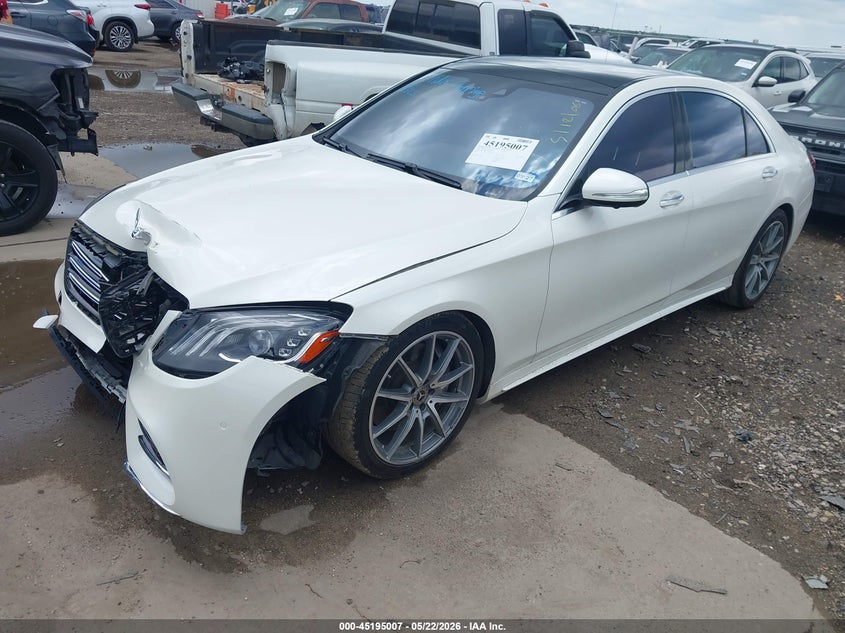 2019 Mercedes-benz S-klasse VIN WDDUG6GBXKA444934 IAAI salvage auction — FRONT END, Original (Texas), sold $13,300 on 2026-08-14 (photo 2)