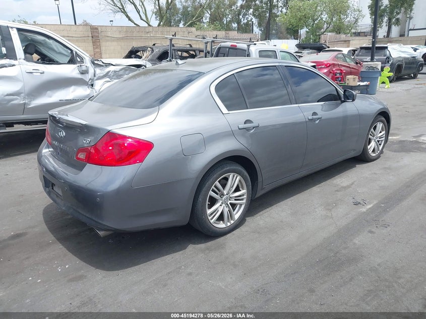 2010 Infiniti G VIN JN1CV6AP9AM407776 IAAI salvage auction — SIDE, Salvage Certificate (California), sold $2,550 on 2026-09-06 (photo 4)