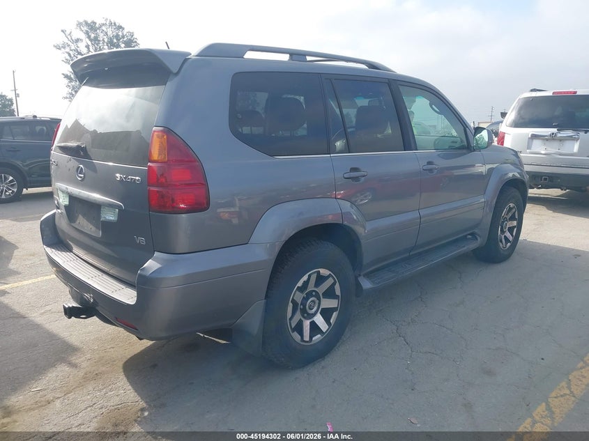2006 Lexus Gx VIN JTJBT20X960124332 IAAI salvage auction — RIGHT SIDE, Mv-907A (New York), sold $1,450 on 2026-07-22 (photo 4)