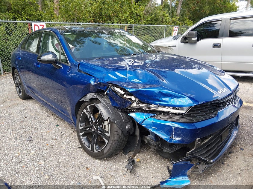 2022 Kia K5 VIN 5XXG64J27NG098809 IAAI salvage auction — FRONT END, Rebuildable (Florida), sold $4,500 on 2026-07-27 (photo 1)