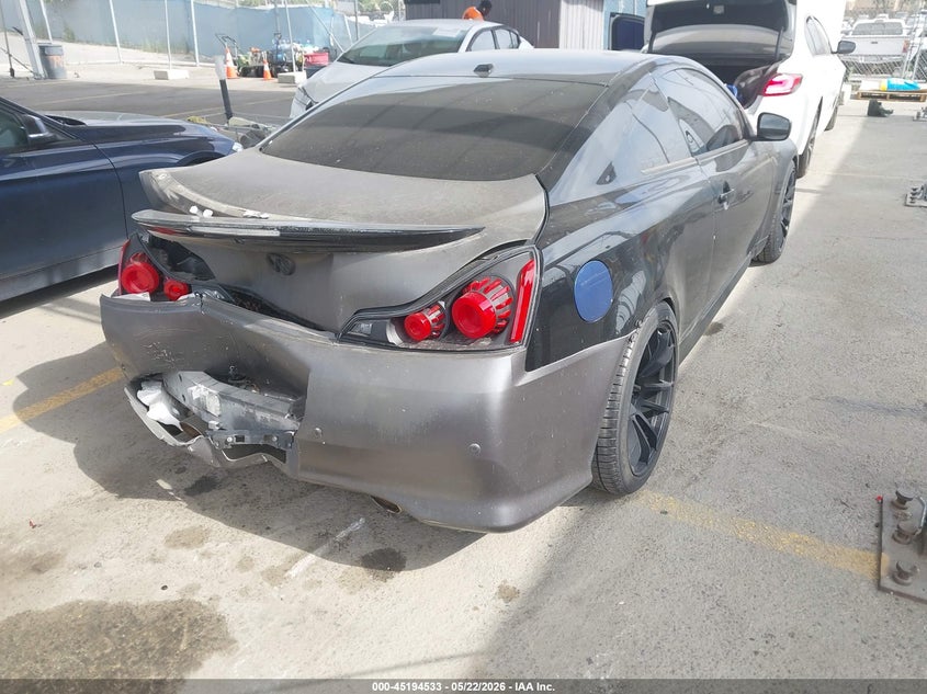2013 Infiniti G VIN JN1CV6EK5DM900793 IAAI salvage auction — REAR END, Salvage (California), sold $2,050 on 2026-07-08 (photo 4)