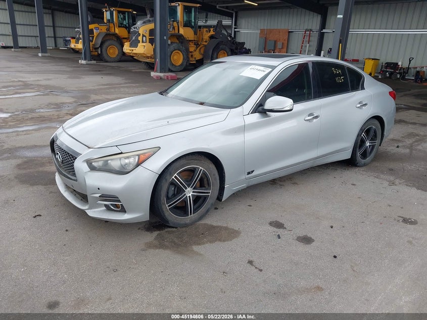 2014 Infiniti Q50 VIN JN1BV7APXEM689286 IAAI salvage auction — NORMAL WEAR, Certificate Of Title (Nebraska), sold $775 on 2026-07-09 (photo 2)