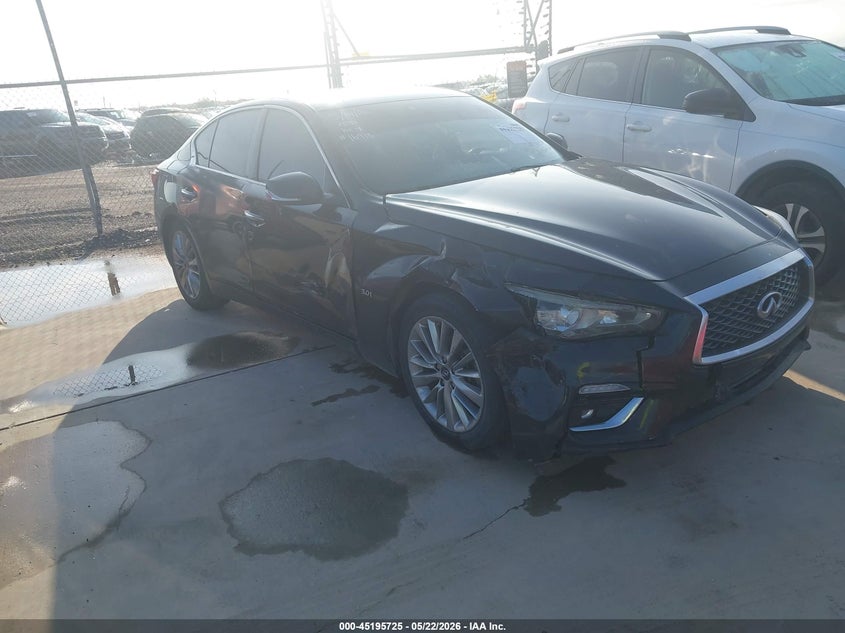 2019 Infiniti Q50 VIN JN1EV7AP8KM515273 IAAI salvage auction — REPOSSESSION, Original (Texas), sold $2,150 on 2026-07-14 (photo 1)