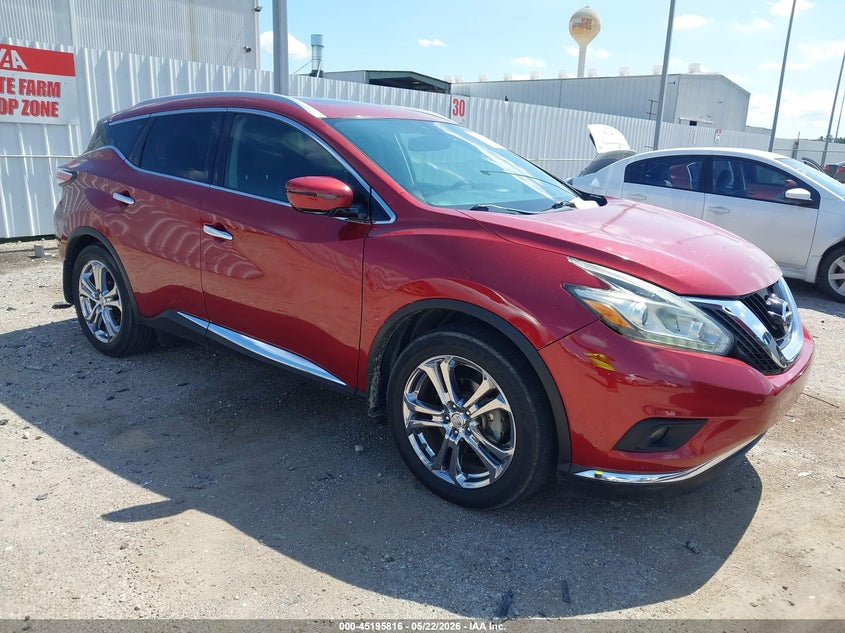 2017 Nissan Murano VIN 5N1AZ2MG6HN113295 IAAI salvage auction — HAIL, Original (Texas), sold $4,075 on 2026-07-09 (photo 1)