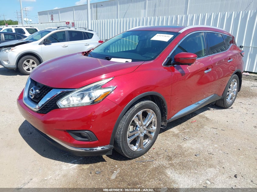 2017 Nissan Murano VIN 5N1AZ2MG6HN113295 IAAI salvage auction — HAIL, Original (Texas), sold $4,075 on 2026-07-09 (photo 2)