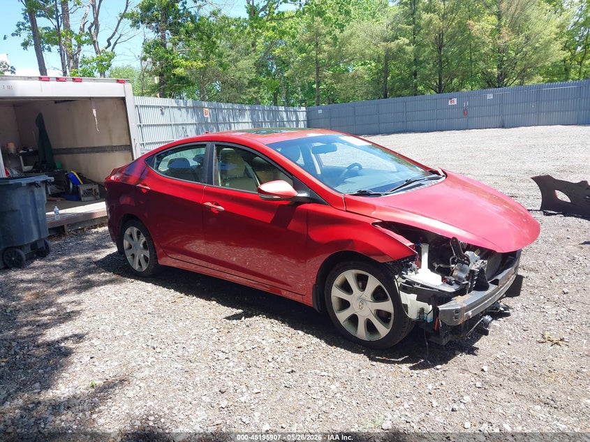 2013 Hyundai Elantra VIN KMHDH4AE5DU532737 IAAI salvage auction — FRONT END, Salvage Title, sold $475 on 2026-07-15 (photo 1)