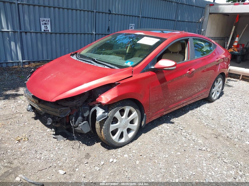 2013 Hyundai Elantra VIN KMHDH4AE5DU532737 IAAI salvage auction — FRONT END, Salvage Title, sold $475 on 2026-07-15 (photo 2)