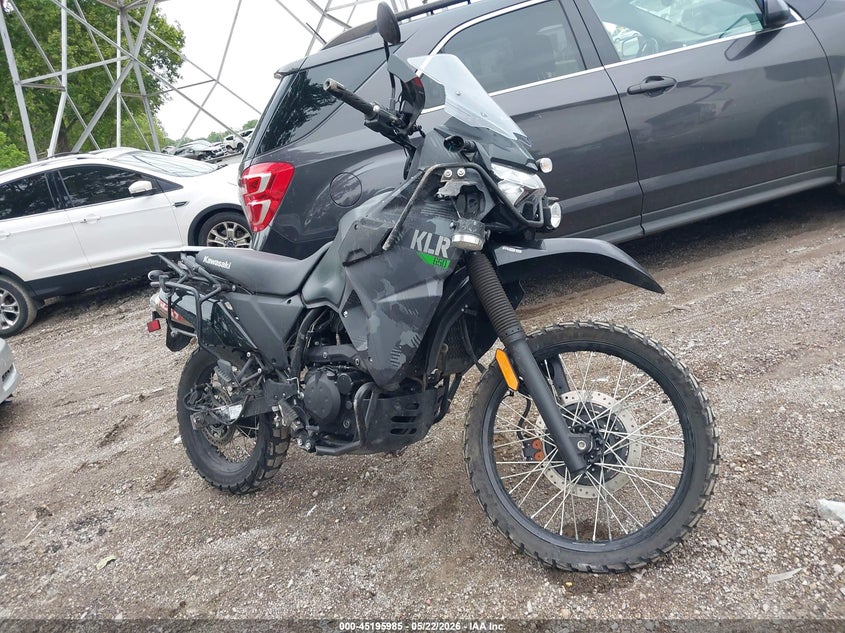 2023 Kawasaki Klr 650 VIN ML5KLEH19PDA17910 IAAI salvage auction — RIGHT SIDE, Salvage (Indiana), sold $1,850 on 2026-07-14 (photo 1)