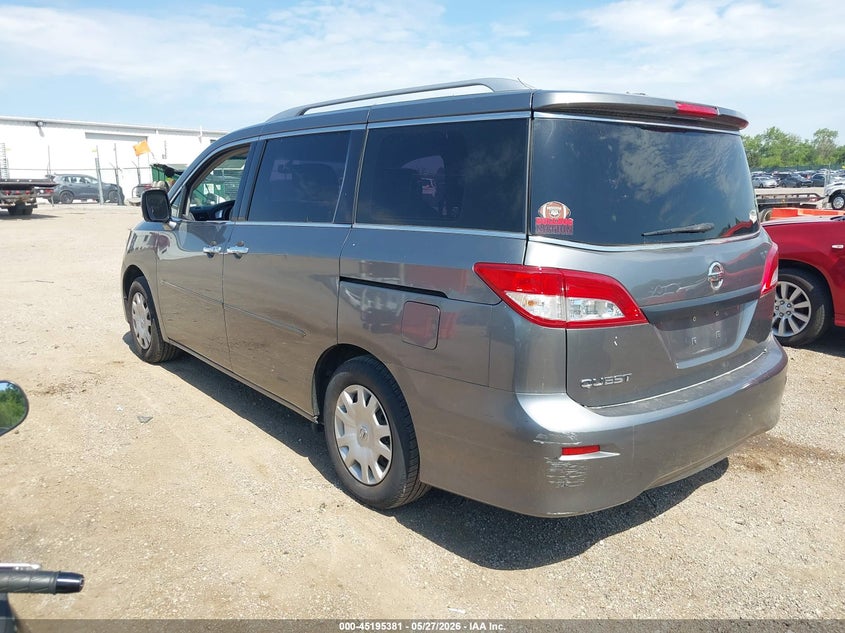 2014 Nissan Quest VIN JN8AE2KP7E9102043 IAAI salvage auction — NORMAL WEAR, Salvage Title, sold $500 on 2026-07-29 (photo 3)