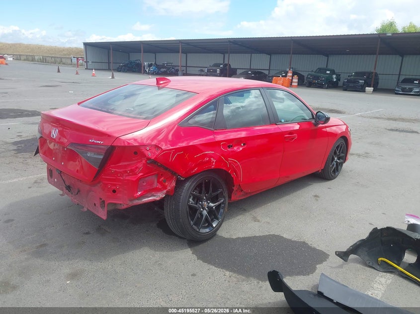 2025 Honda Civic VIN 2HGFE2F54SH546293 IAAI salvage auction — RIGHT REAR, Salvage Title, sold $9,850 on 2026-07-29 (photo 4)