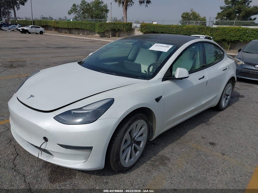 2023 Tesla Model 3 VIN 5YJ3E1EA6PF540843 IAAI salvage auction — REAR END, Salvage (California), sold $5,200 on 2026-07-28 (photo 2)