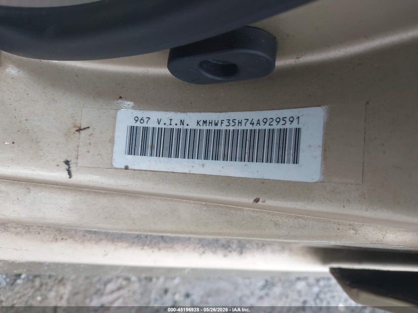2004 Hyundai Sonata VIN KMHWF35H74A929591 IAAI salvage auction — NORMAL WEAR, Clear (Georgia), sold $475 on 2026-07-07 (photo 9)