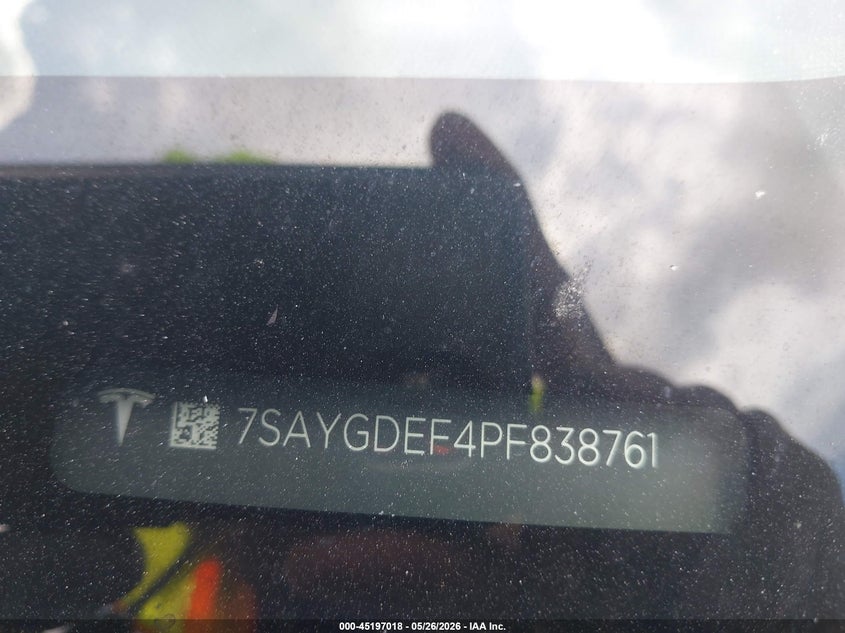 2023 Tesla Model y VIN 7SAYGDEF4PF838761 IAAI salvage auction — SIDE, Salvage Title, sold $12,300 on 2026-07-08 (photo 9)