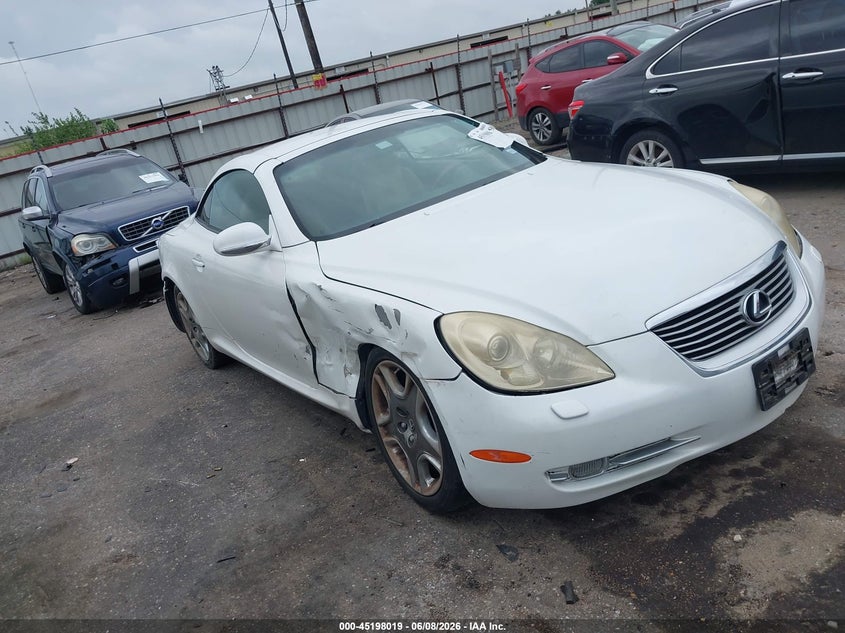 2008 Lexus Sc 430 VIN JTHFN45Y789019555 IAAI salvage auction — RIGHT FRONT, Original (Texas), sold $3,550 on 2026-07-29 (photo 1)