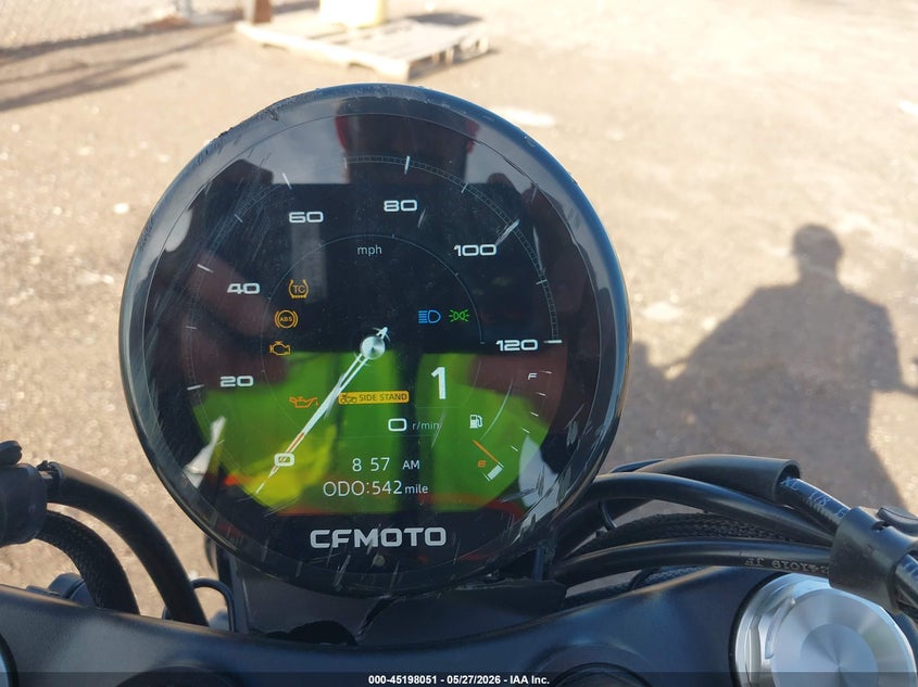 2025 Cf moto 450 cl-c VIN LCEPESLF2S6001887 IAAI salvage auction — FRONT & REAR, Salvage (Texas), sold $725 on 2026-07-21 (photo 7)