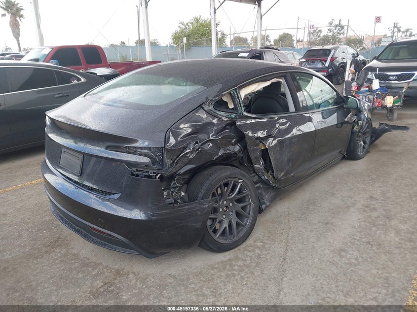 2026 Tesla Model 3 VIN 5YJ3E1EA1TF126752 IAAI salvage auction — RIGHT REAR, Salvage Title, sold $7,500 on 2026-07-08 (photo 4)